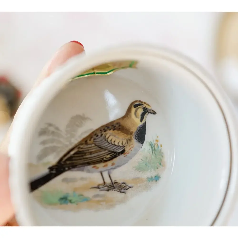 VTG Louis Lourioux France Bird Ramekins Set of 2 Cottage Farmhouse Bakeware Bowl